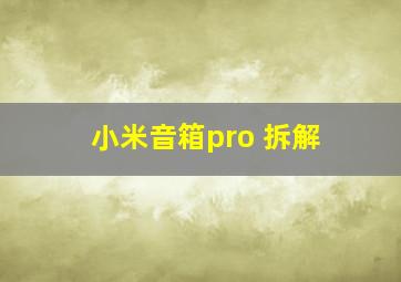 小米音箱pro 拆解